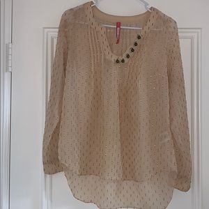 Gold and cream blouse